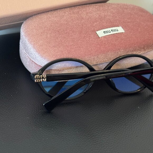 Miu Miu Minimal Round Black Eyeglasses Designer Fashion Frame main image 4